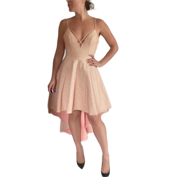 Jovani High Low Dress Pink - Picture 2 of 6